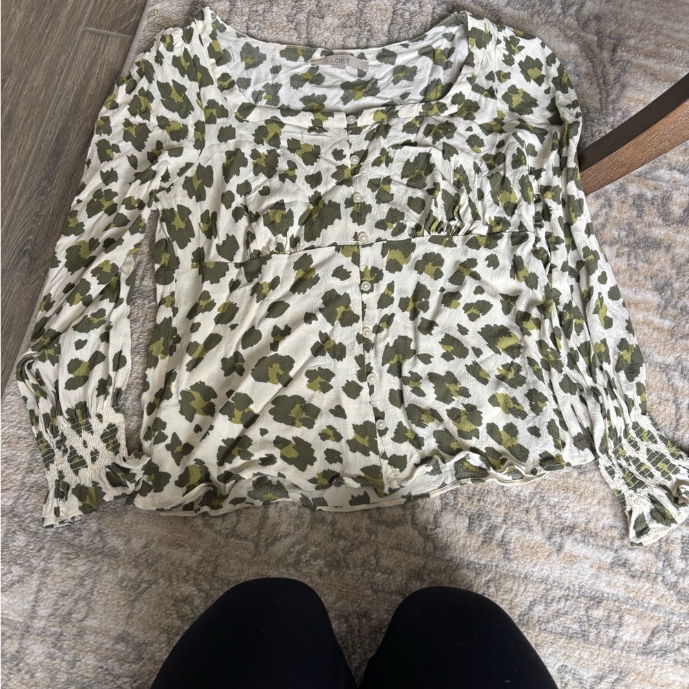 Stylish Women's Green and White Top